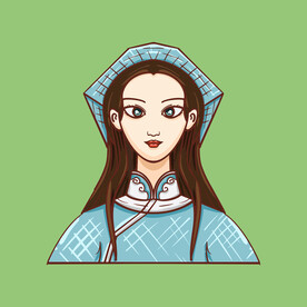 采茶女插画素材 