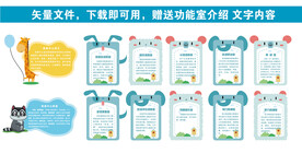 卡通动物资源中心功能室介绍牌
