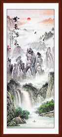 竖幅山水画 