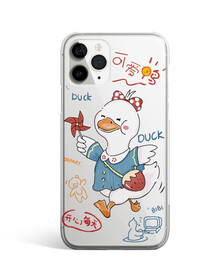 新款卡通鸭子手机壳图案