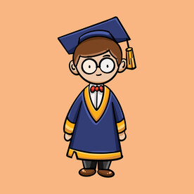 卡通小博士插画素材