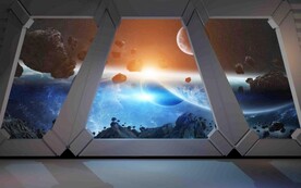 科幻星空背景墙图片