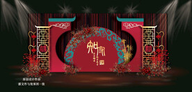 中式婚礼迎宾区 
