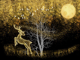 晶瓷画 麋鹿 新中式