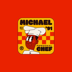 复古插画卡通标签素材系列