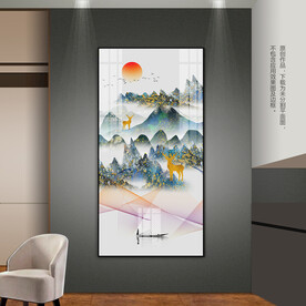 现代意境山水装饰画客厅玄关挂画