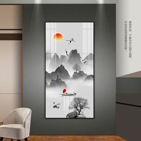 水墨山水客厅卧室玄关装饰画挂画
