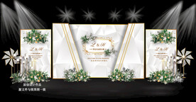 银灰色婚礼舞台背景