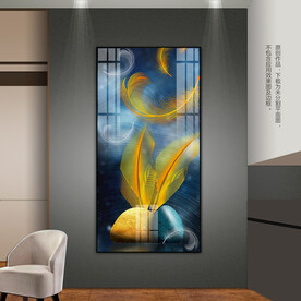轻奢风羽毛装饰画客厅卧室玄关画