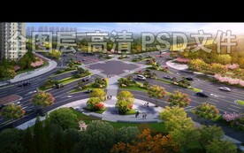 道路造型松绿化