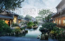 古建园林景观效果图