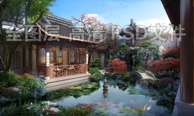 园林景观水池效果图