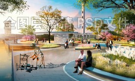 黄昏景观草公园