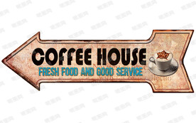 欧美复古箭头铁皮画