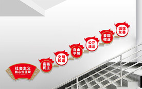 社会主义核心价值观楼梯文化墙