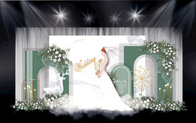 绿色婚礼背景图片