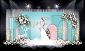 蓝色婚礼背景图片
