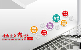 核心价值观校园楼梯文化墙
