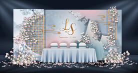 粉蓝色新中式签到区