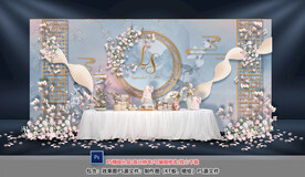 蓝色新中式甜品区