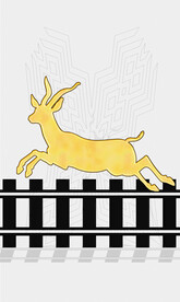 抽象画奔跑的小鹿