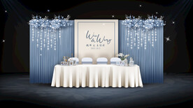 蓝白色婚礼签到区
