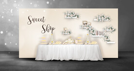 香槟色婚礼甜品区