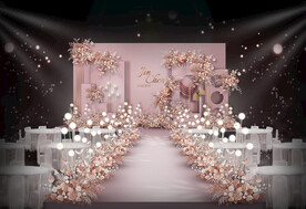 粉色婚礼仪式区