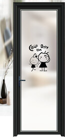 高清分层透明底平开门写真图