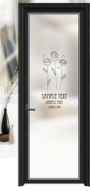 高清分层透明底平开门写真图