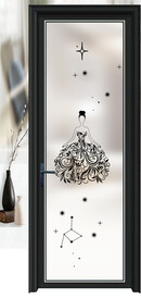 高清分层透明底平开门写真图