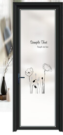 高清分层透明底平开门打印图