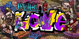 街头嘻哈英文涂鸦餐饮酒吧背景墙