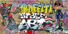 欧美风街头涂鸦酒吧KTV背景墙