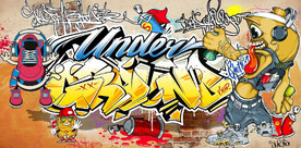 欧美风街头涂鸦酒吧KTV背景墙