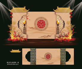 香槟色新中式水墨婚礼