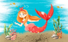 卡通美人鱼壁画
