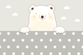 可爱卡通小熊儿童房背景墙壁画