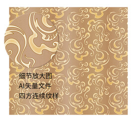 矢量古典四方连续纹样底纹