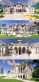 3000平法式独栋别墅豪宅SU