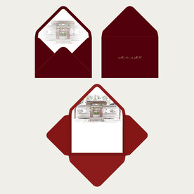 婚礼红色请柬封套