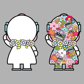 卡通彩色图案小花