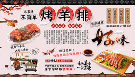 烤羊排背景墙