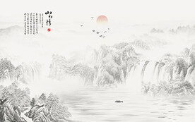 山水画背景墙
