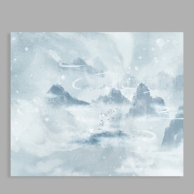 新中式山水云雾背景
