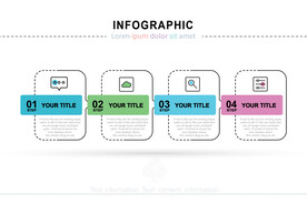 商务PPT四个分项信息图表流程