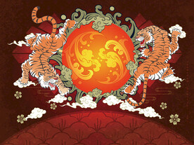 东北虎 国潮风装饰画