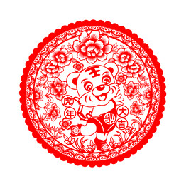 虎年窗花剪纸