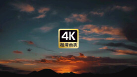 航拍远山日出过程景色