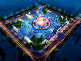 中心广场夜景效果图